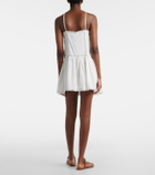 Poupette St Barth Nora lace-trimmed halterneck cotton minidress