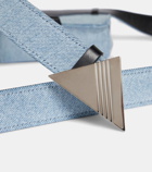 The Attico Leather-trimmed denim belt bag