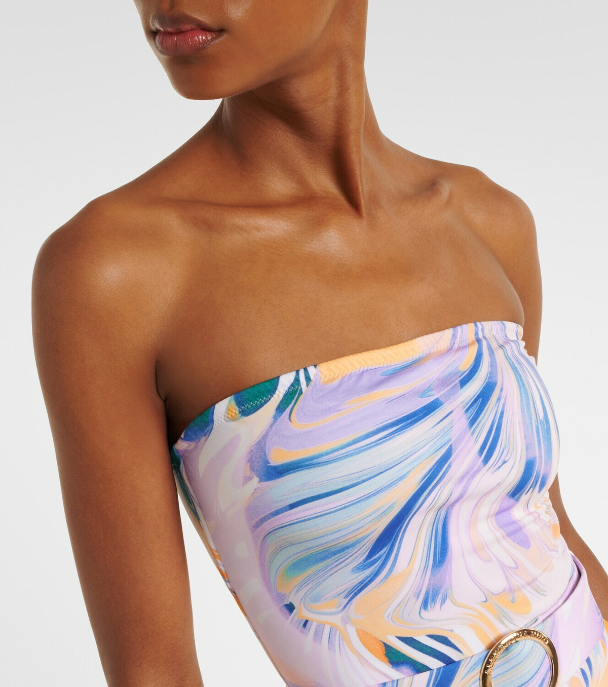 Alexandra Miro Iris belted printed swimsuit