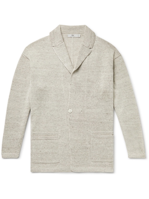 Photo: INIS MEÁIN - Relaxed Mélange Linen Cardigan - Neutrals