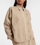 Brunello Cucinelli Embroidered cotton-blend shirt