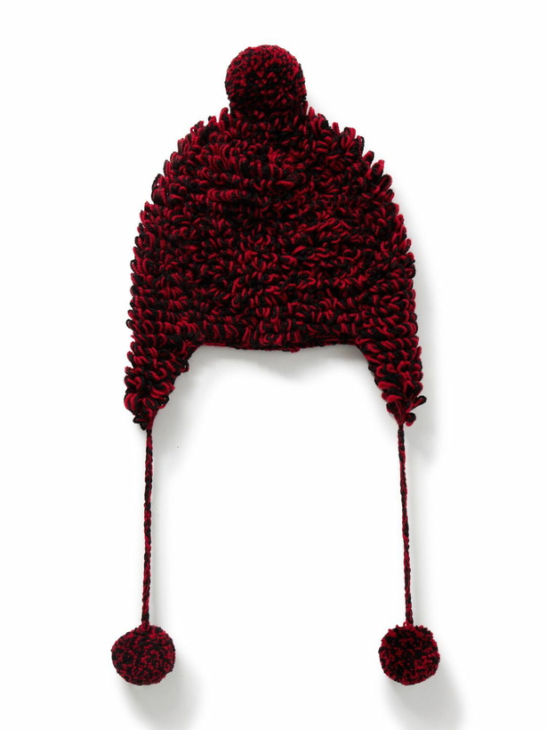 Photo: BODE - Pompom-Detailed Crocheted Merino Wool Hat - Red