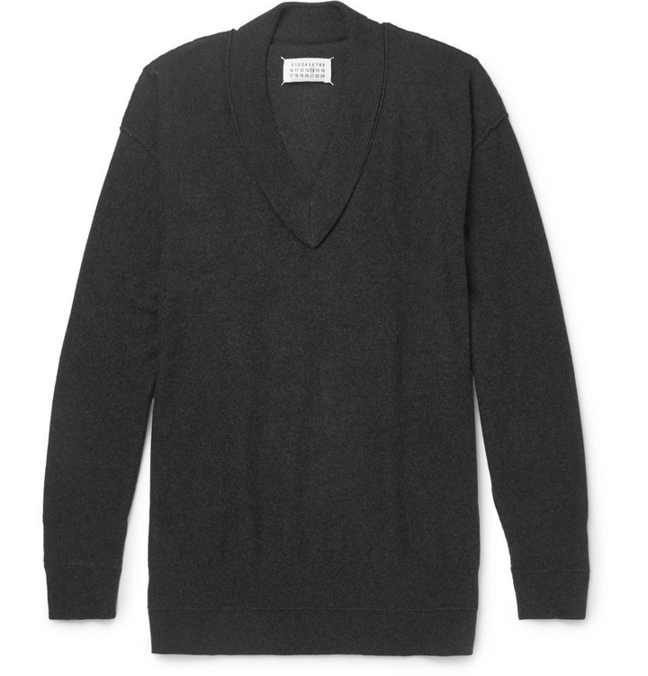 Photo: Maison Margiela - Oversized Cashmere and Wool-Blend Sweater - Men - Gray