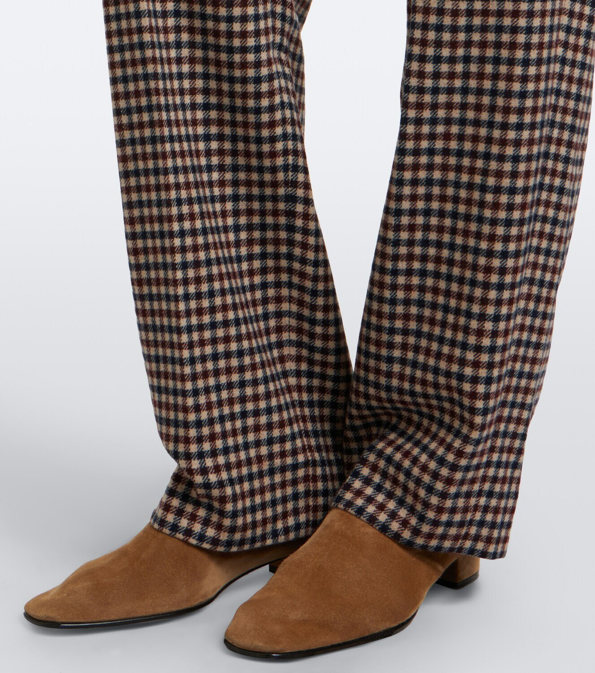 Blazé Milano Fox checked wool and cashmere straight pants