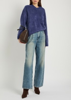 Rag & Bone Jada V-neck Brushed Cashmere Jumper Blue