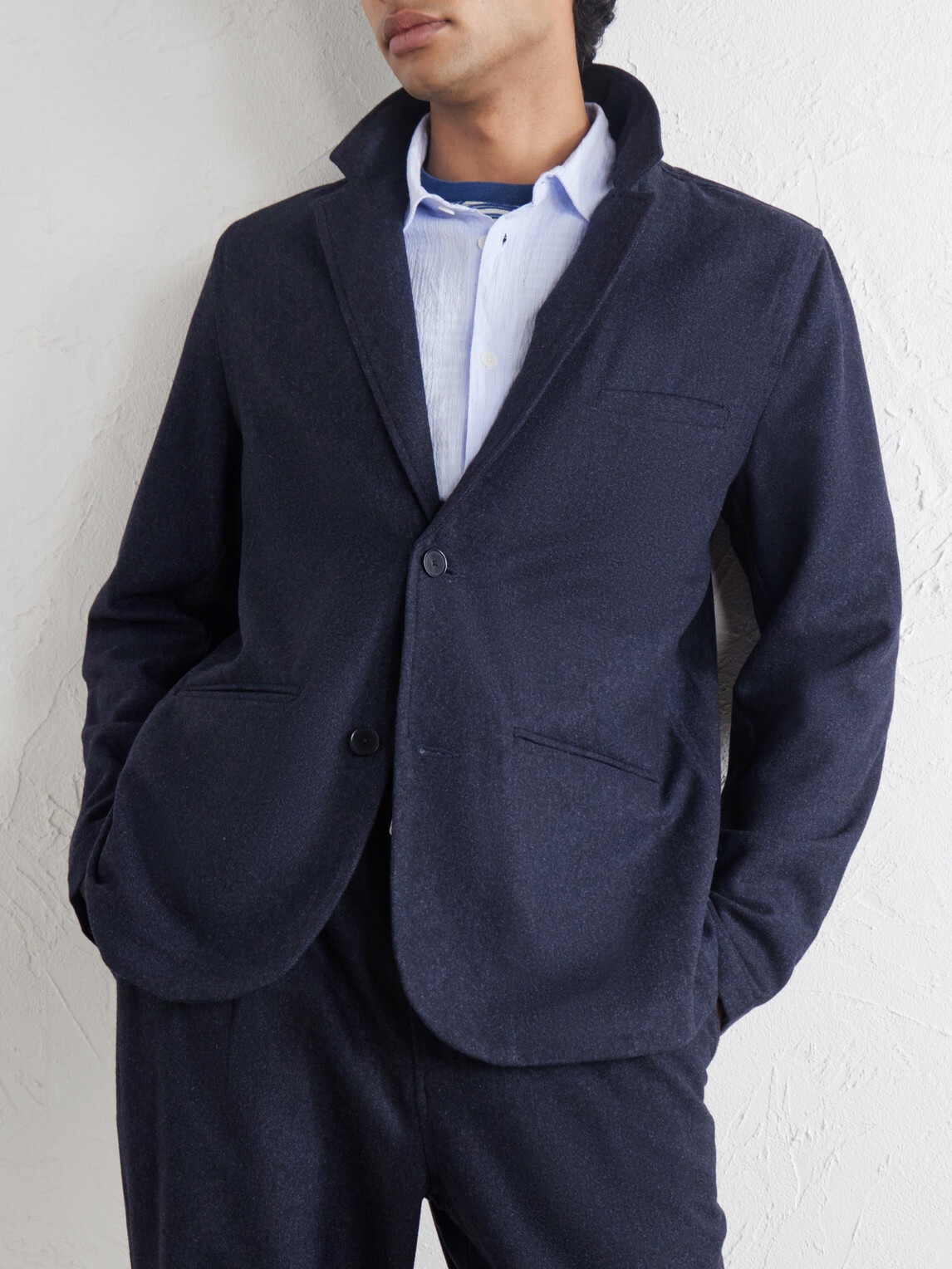 Folk - Assembly Mélange Wool-Blend Suit Jacket - Blue