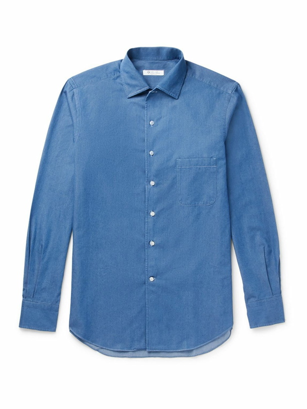 Photo: Loro Piana - André Cotton-Chambray Shirt - Blue