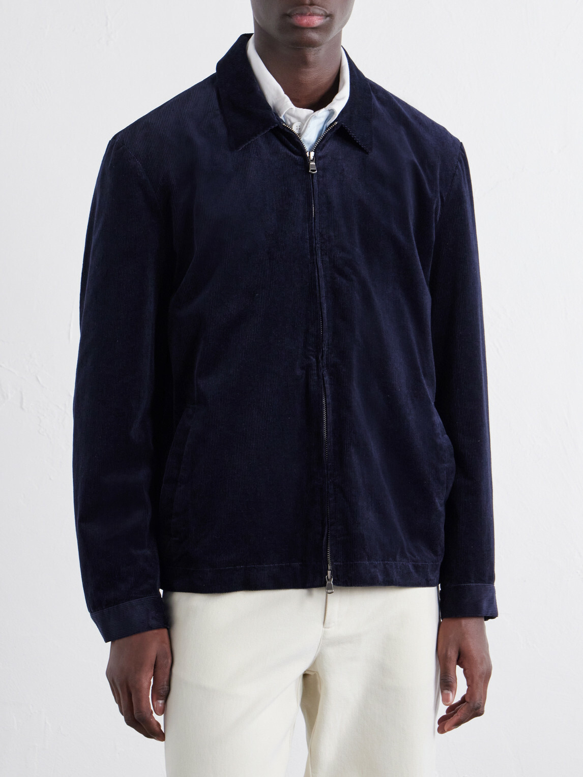 Sunspel - Cotton-Blend Corduroy Blouson Jacket - Blue