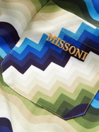 Missoni - Camp-Collar Logo-Embroidered Printed Woven Shirt - Green