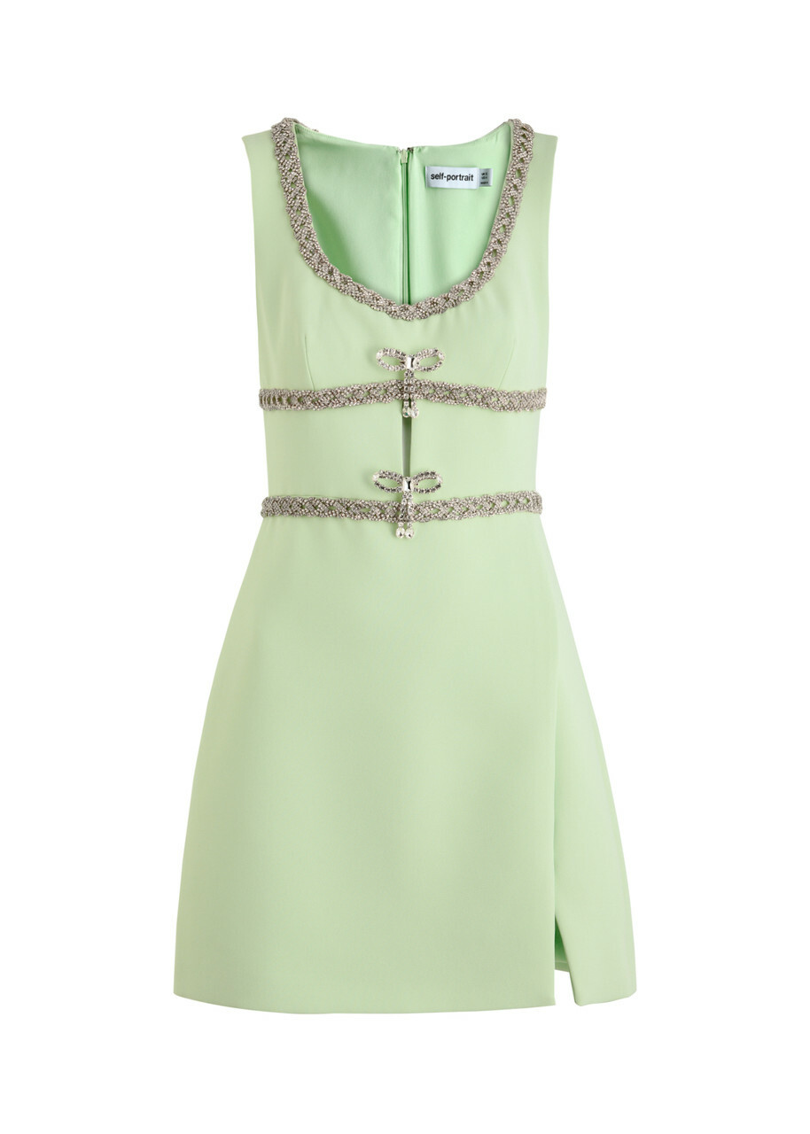 Self-portrait Crystal-embellished Mini Dress Mint Self-Portrait