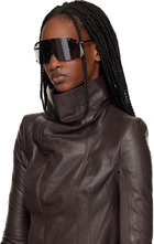 Rick Owens Black Temple Shielding Sunglasses