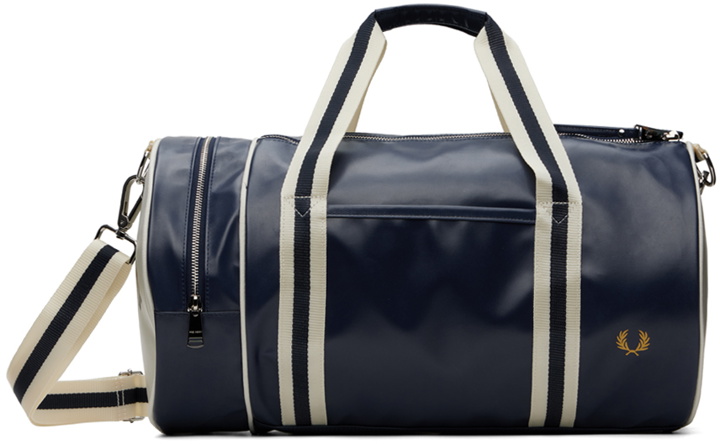 Photo: Fred Perry Navy & White Classic Barrel Duffle Bag