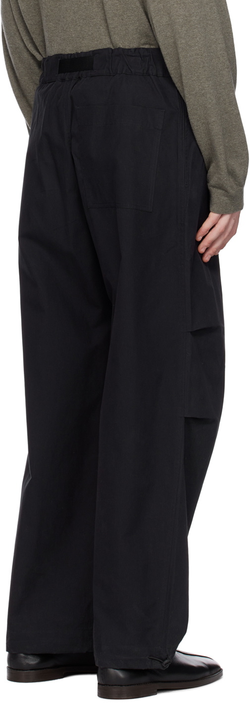 Studio Nicholson Navy Caro Trousers Studio Nicholson