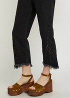 Isabel Marant Alison Cut-out Cropped Denim Jeans Black