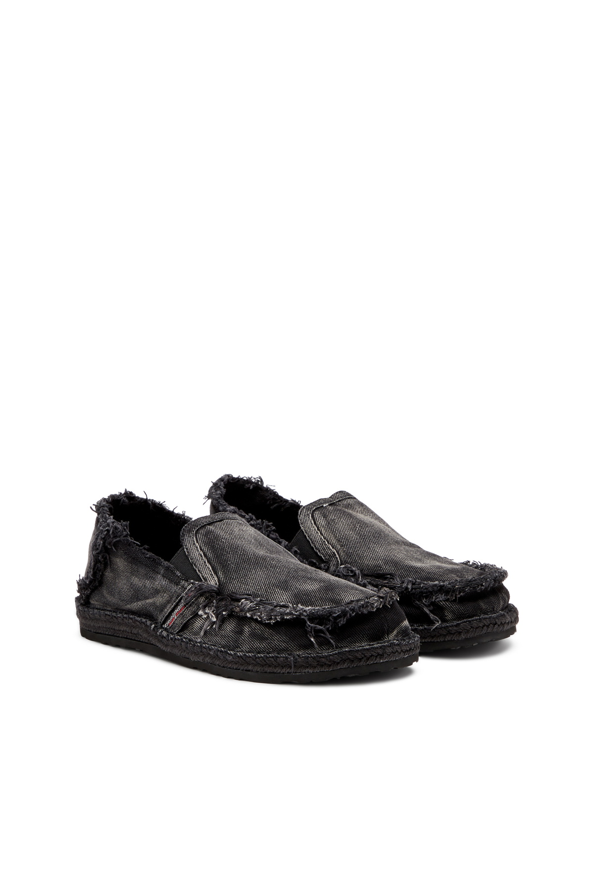 Diesel Espadrille loafers in distressed denim - Lace Ups and Mocassins Mens in Black