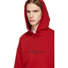 Givenchy Red Vintage Logo Hoodie