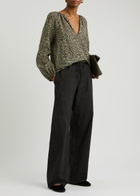 Matteau Wide-leg Cotton Trousers Black