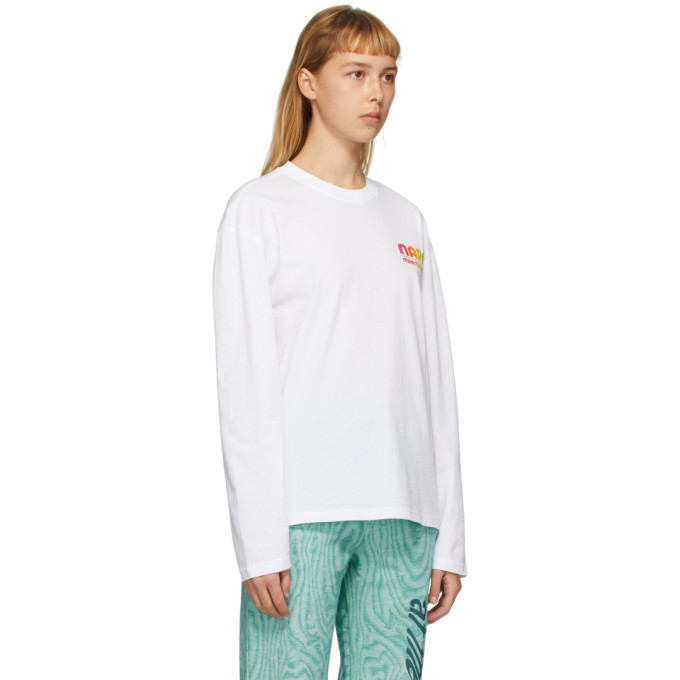 NAPA by Martine Rose White S-Ogo Long Sleeve T-Shirt