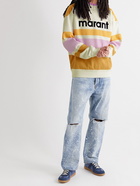 Isabel Marant - Meyoan Logo-Flocked Striped Cotton-Blend Jersey Sweatshirt - Neutrals