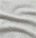 Officine Generale - Simon Striped Cotton-Jersey Polo Shirt - Gray