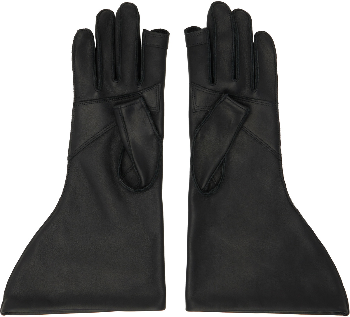 Rick Owens Black Tower Flared Gloves