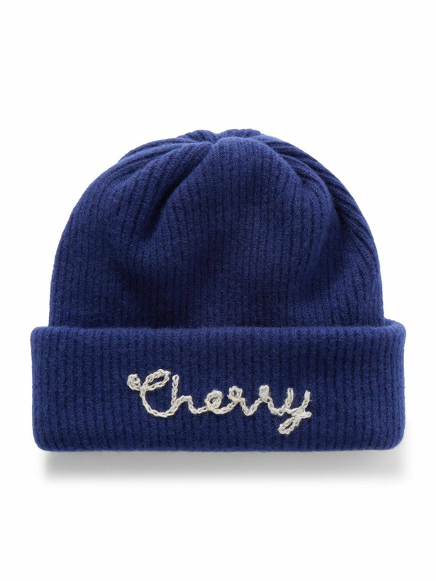 Photo: Cherry Los Angeles - Logo-Embroidered Ribbed Cashmere Beanie
