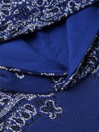 AMIRI - Bandana-Jacquard Cotton and Cashmere-Blend Hoodie - Blue