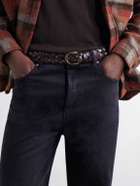 MORJAS - 3cm Braided Leather Belt - Brown