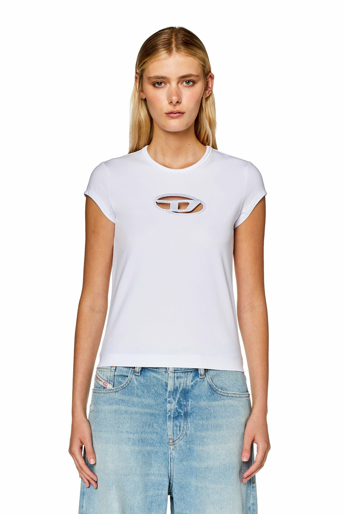 Diesel T-shirt with peekaboo logo - T-Shirts Womens in White