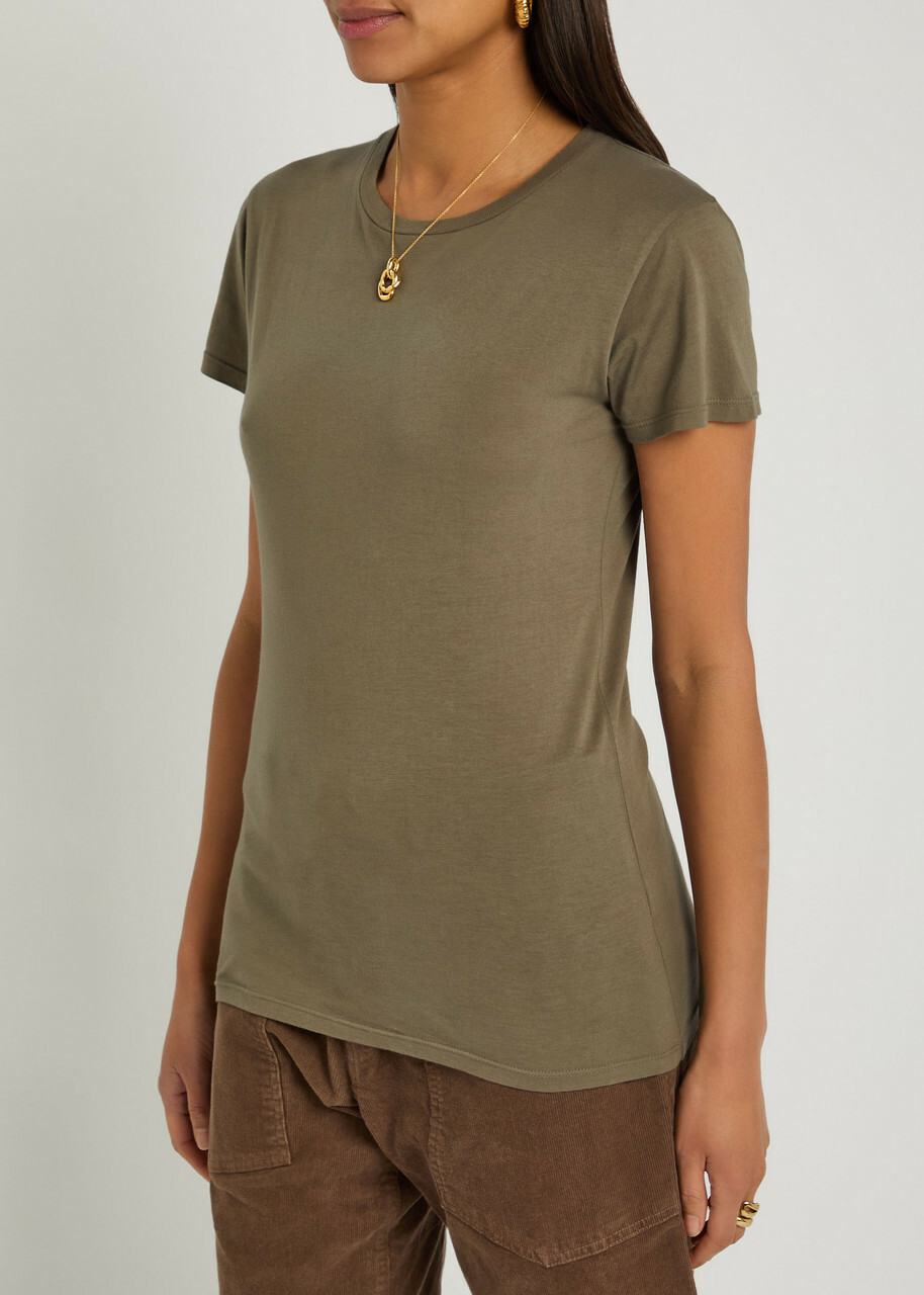 Nili Lotan Lana Crew-neck Cotton T-shirt Grey