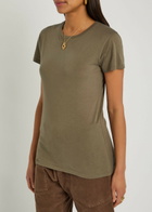 Nili Lotan Lana Crew-neck Cotton T-shirt Grey