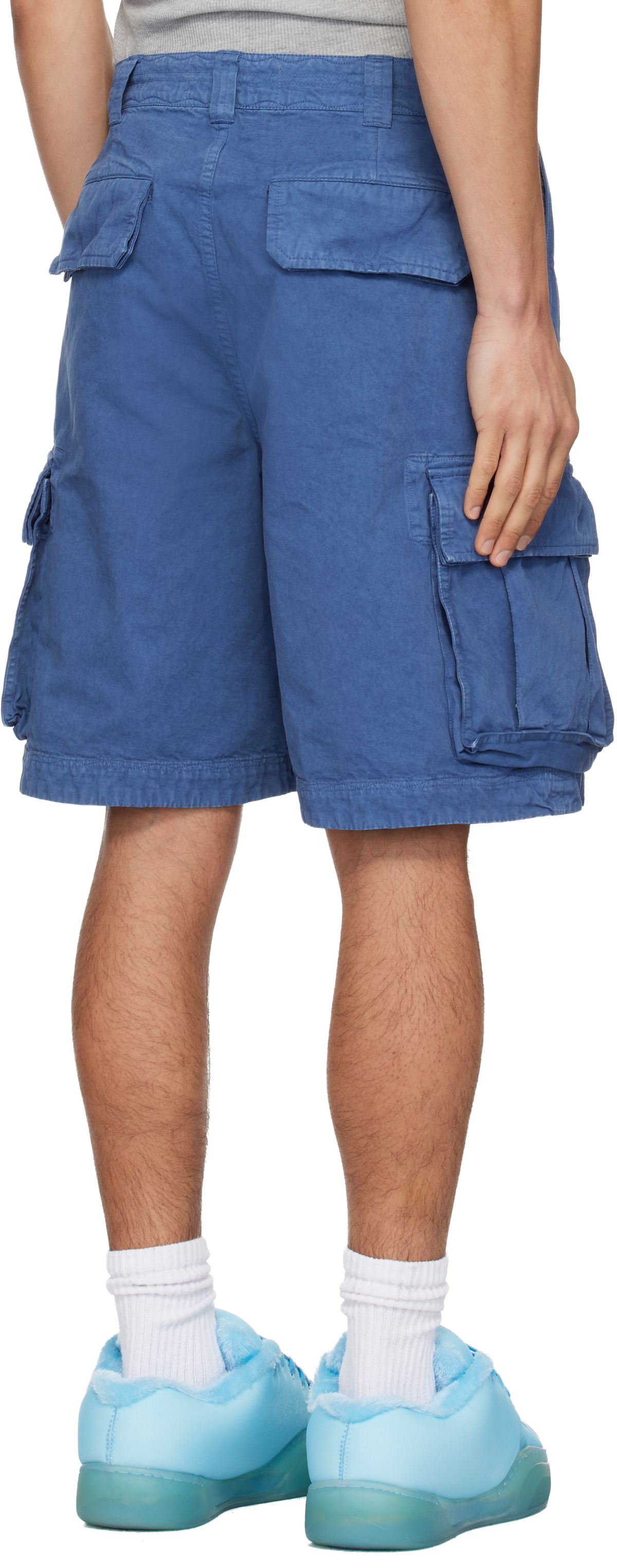 ERL Blue Woven Cargo Shorts