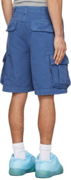 ERL Blue Woven Cargo Shorts