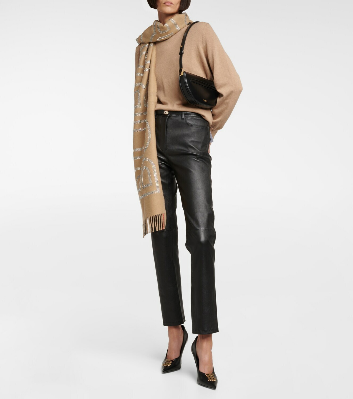 Burberry - Embellished reversible cashmere scarf