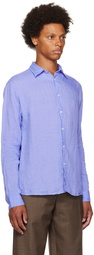 Sunspel Blue Spread Collar Shirt