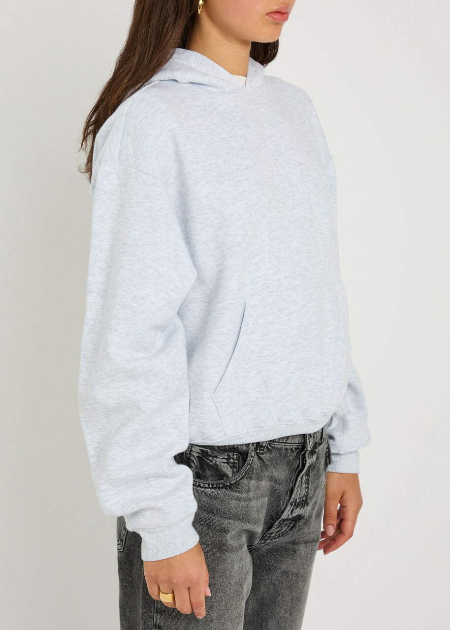 Skims Cotton-blend Hooded Sweatshirt Light Grey