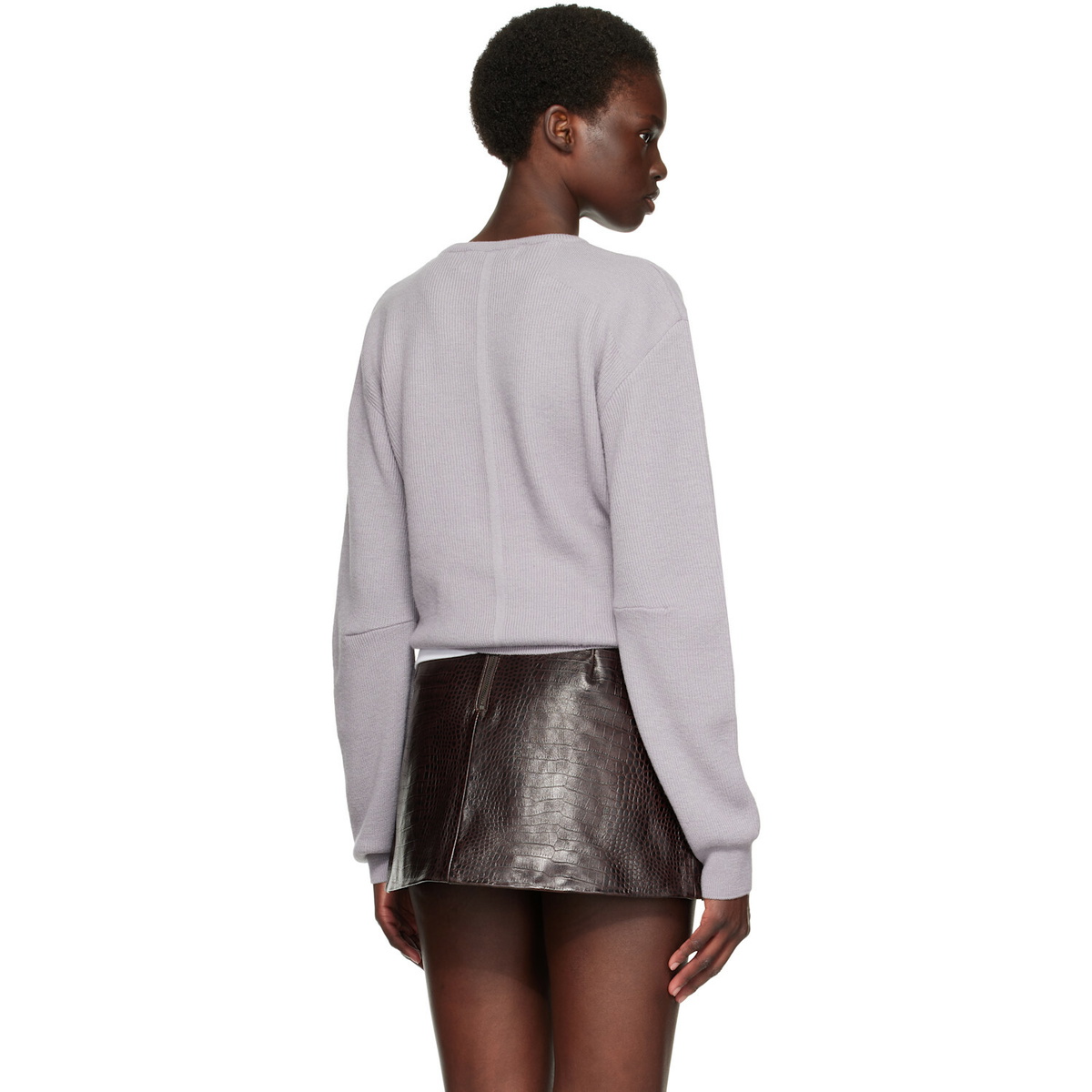 TONYWACK Gray Superfine Wool Commando V-Neck Sweater