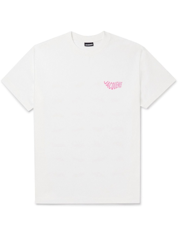 Photo: Jacquemus - Vague Logo-Print Cotton-Jersey T-Shirt - White