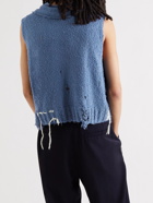 Ader Error - Distressed Cotton-Blend Sweater Vest - Blue