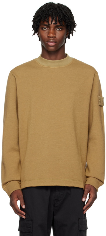 Photo: Stone Island Beige Patch Sweatshirt