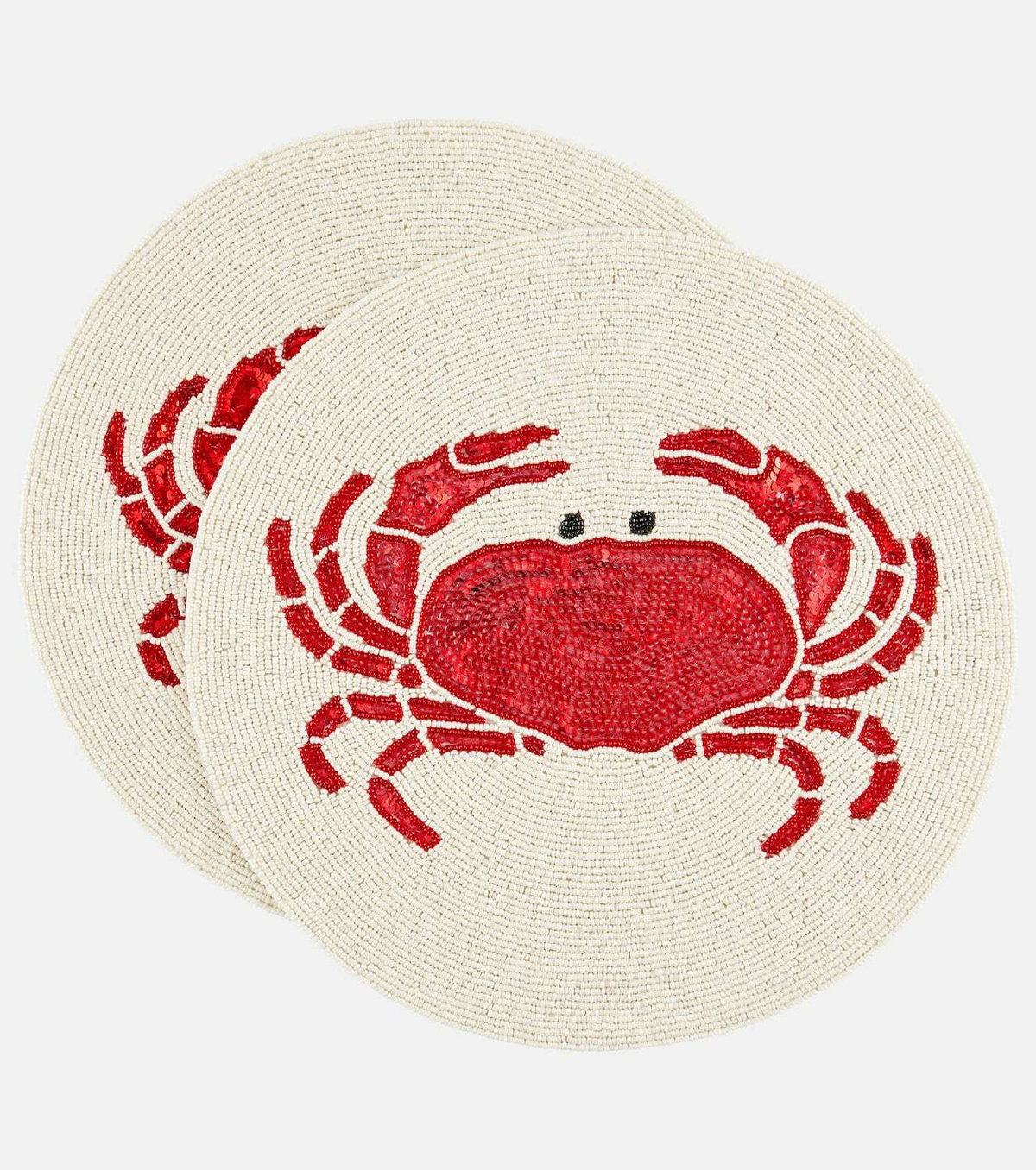 Les-Ottomans Crab set of 2 beaded placemats