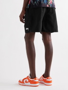 STÜSSY - Wide-Leg Logo-Print Shell Shorts - Black - S