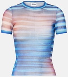 Jean Paul Gaultier Printed striped mesh T-shirt