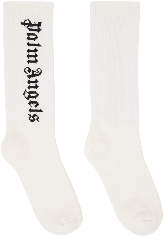 Photo: Palm Angels Off-White Classic Logo Socks