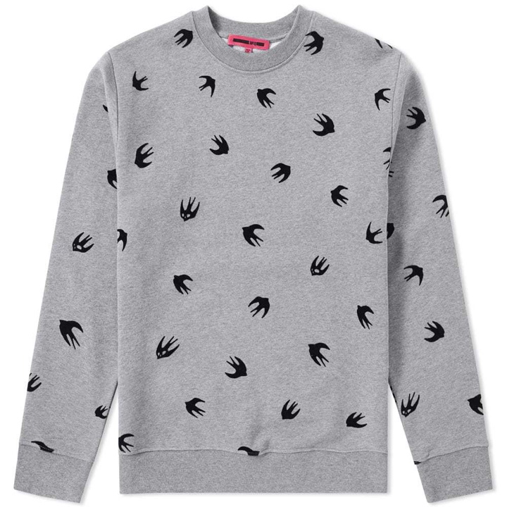 Photo: McQ by Alexander McQueen Flocked Swallow Crew Sweat Grey