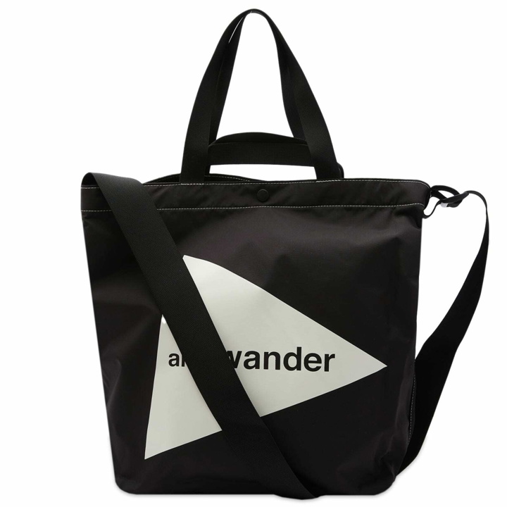 Photo: And Wander Men's Large Cordura Logo Tote Bag in Black