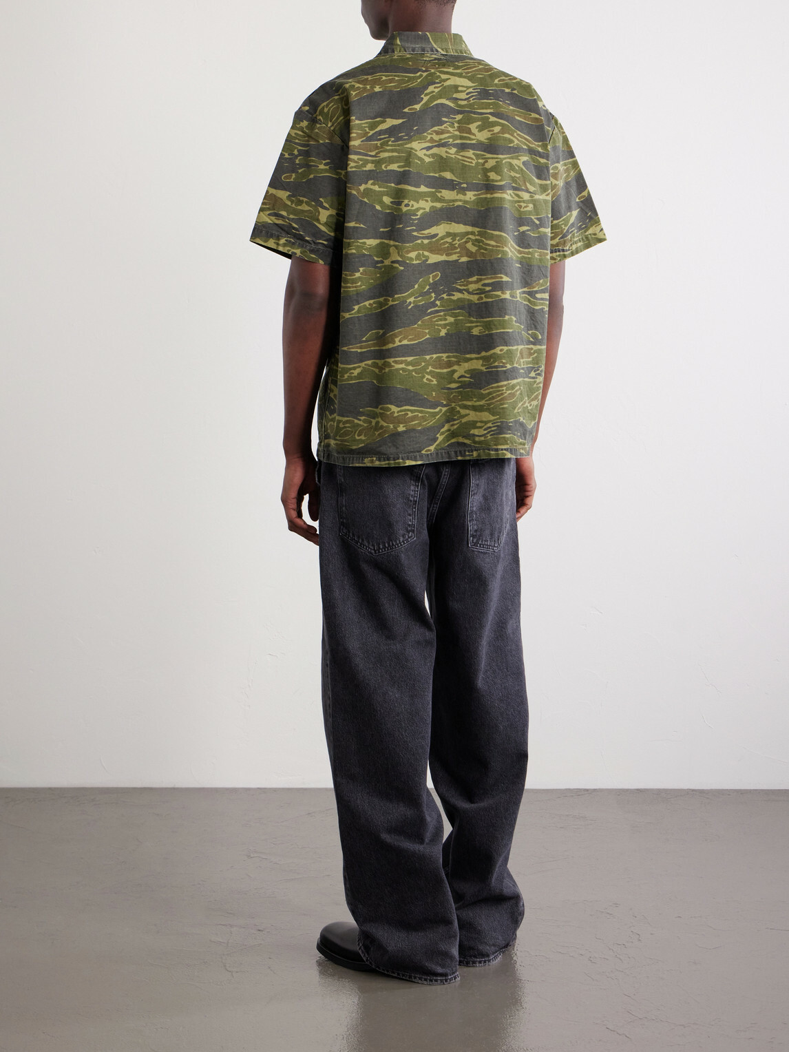 OrSlow - Camouflage-Print Cotton-Riptop Shirt - Green