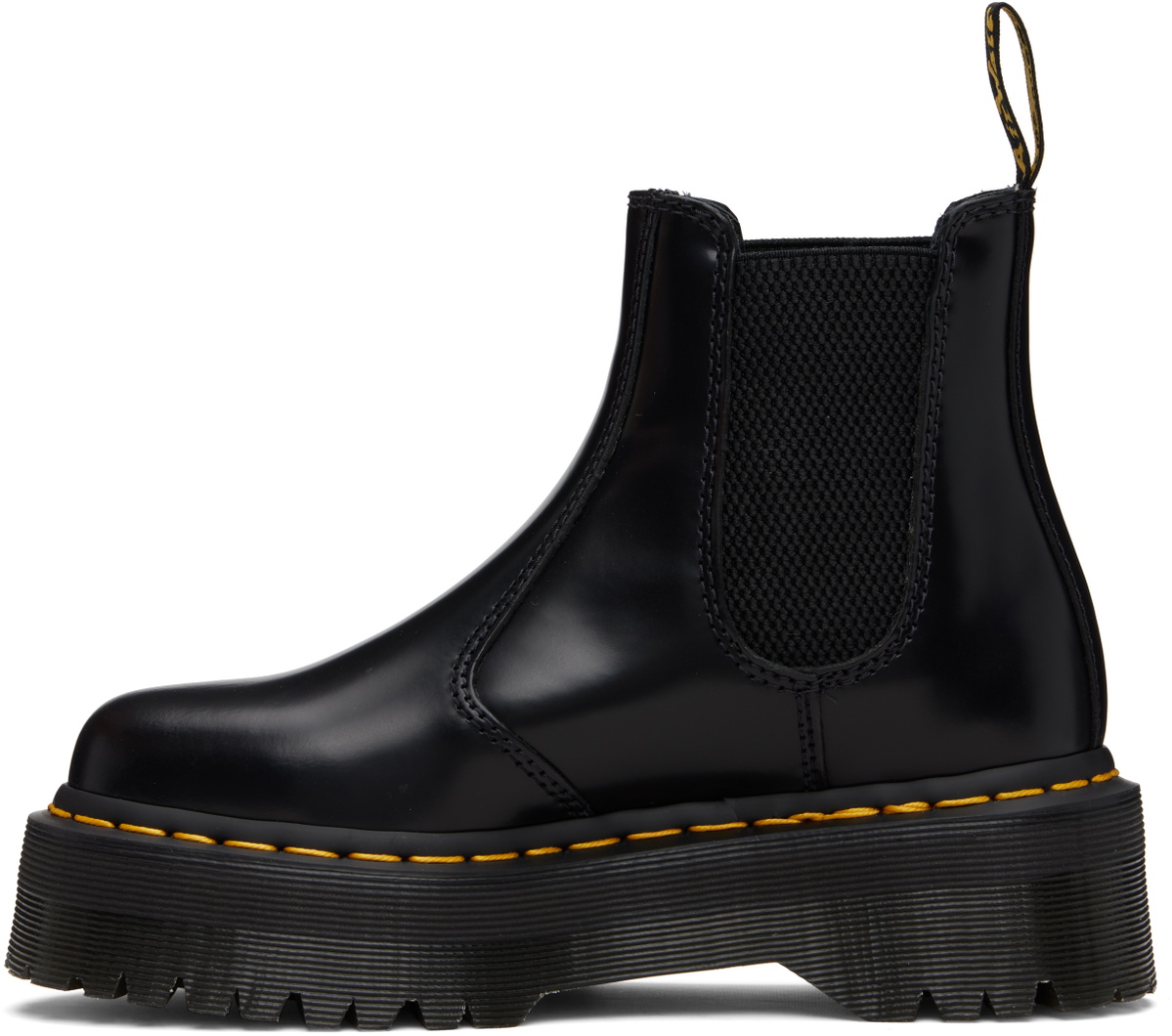 Dr. Martens Black 2976 Polished Smooth Platform Chelsea Boots
