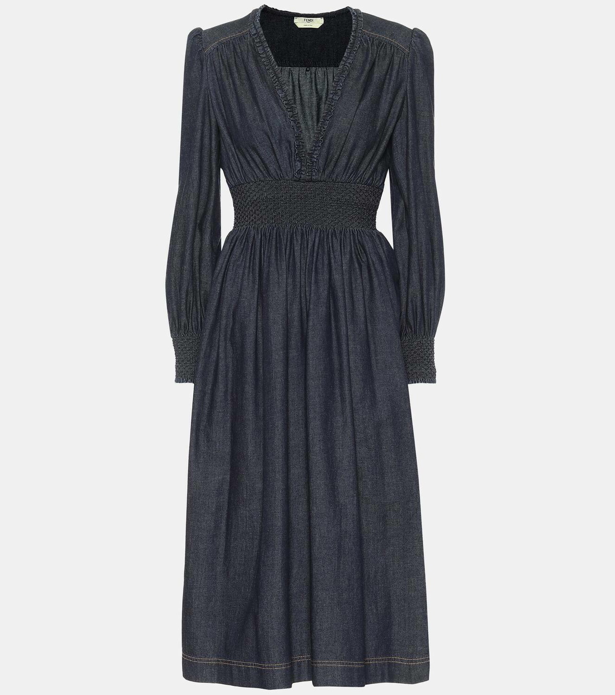 Fendi Cotton-chambray midi dress
