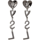 Saint Laurent Black Smoking Heart Earrings